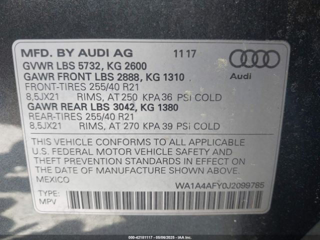 2018 AUDI SQ5 WA1A4AFY0J2099785 Photo 8