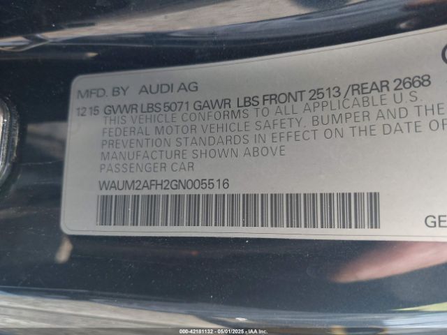 WAUM2AFH2GN005516 Audi A5 2.0t Premium