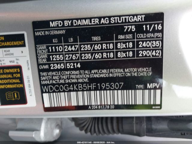 WDC0G4KB5HF195307 Mercedes-Benz Glc 300 4matic