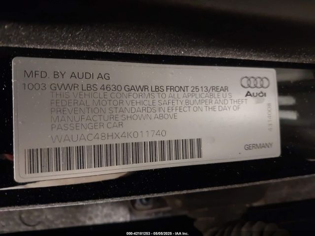 2004 AUDI A4 WAUAC48HX4K011740 Photo 8