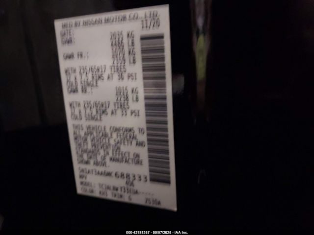5N1AT3AA6MC688333 Nissan Rogue S Fwd