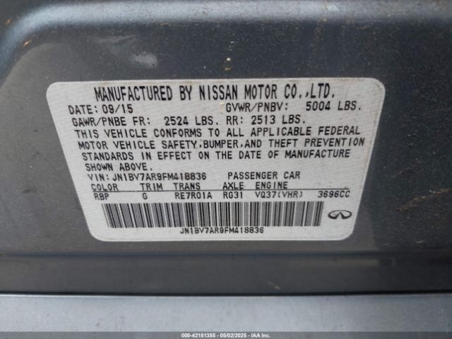 2015 INFINITI Q50 JN1BV7AR9FM418836 Photo 8