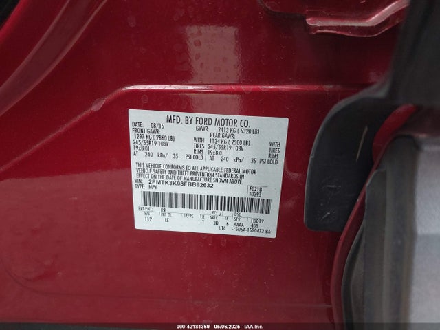 Ford 2015 2015 2FMTK3K98FBB92632 Image 9