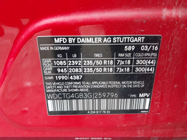 2016 MERCEDES-BENZ GLA 250 WDCTG4GB3GJ259796 Photo 8