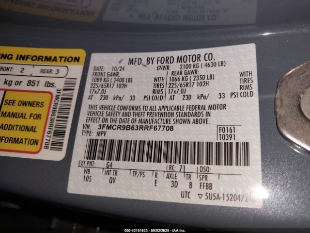 3FMCR9B63RRF67708 Ford Bronco Sport Big Bend