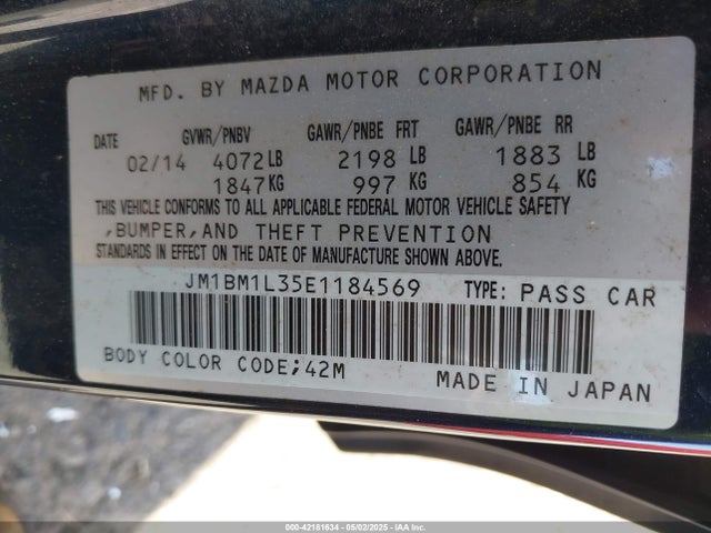 JM1BM1L35E1184569 Mazda py