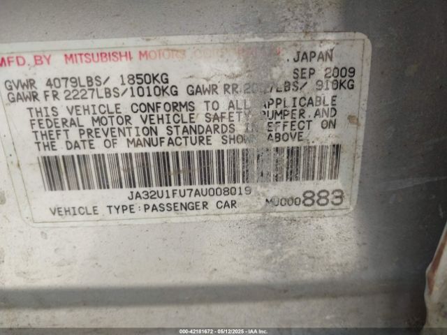 2010 MITSUBISHI LANCER JA32U1FU7AU008019 Photo 8