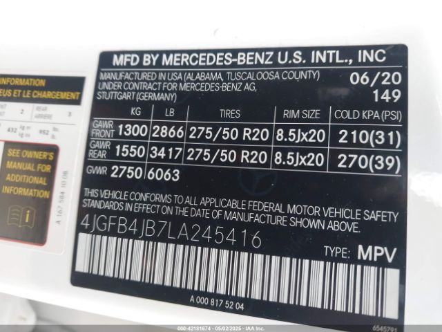 2020 MERCEDES-BENZ GLE 350 4JGFB4JB7LA245416 Photo 8
