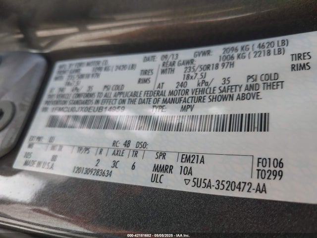 Ford 2014 2014 1FMCU0JX0EUB14959 Image 9