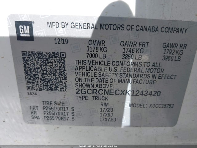Chevrolet Silverado 1500 Ld Wt 2019 2GCRCNECXK1243420 Image 9