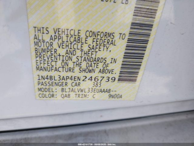 1N4BL3AP4EN246739 Nissan Altima 3.5 Sl