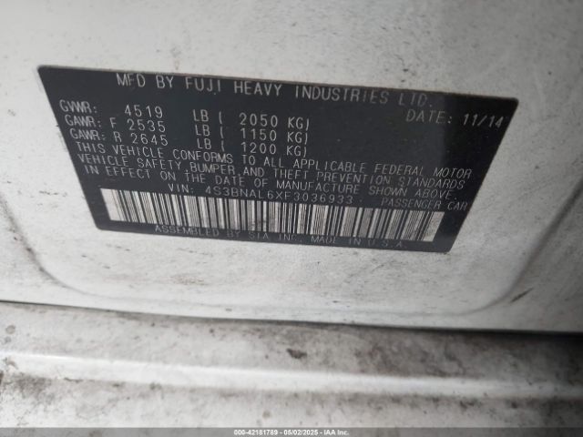 4S3BNAL6XF3036933 Subaru Legacy 2.5i Limited