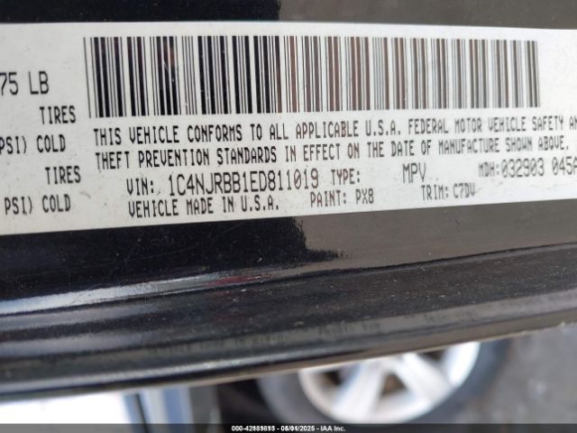 1C4NJRBB1ED811019 Jeep Patriot Sport