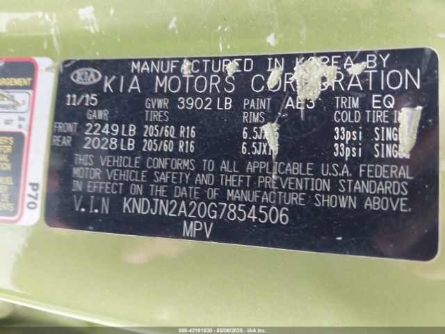 KNDJN2A20G7854506 KIA Soul