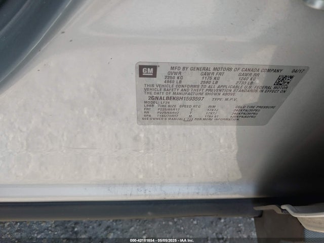 2GNALBEK8H1593597 Chevrolet EQUINOX LS