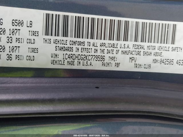 1C4RDHDG2KC779596 Dodge 2019