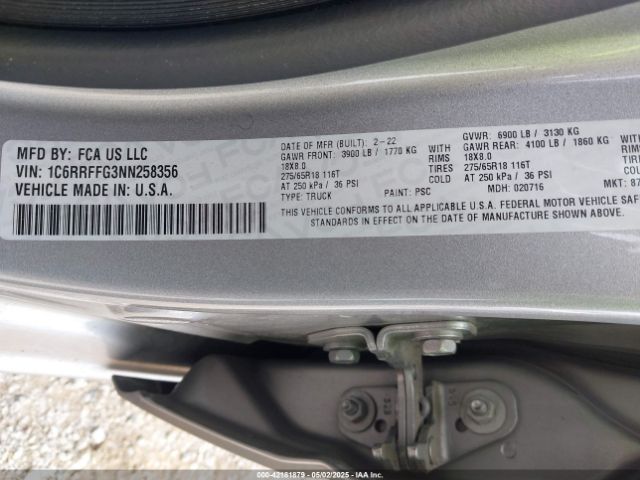 2022 RAM 1500 1C6RRFFG3NN258356 Photo 8