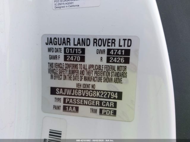 2016 JAGUAR F-TYPE SAJWJ6BV9G8K22794 Photo 8