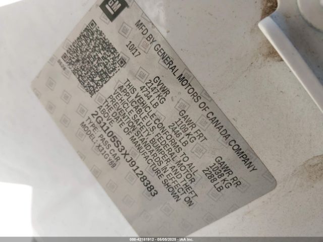 2018 CHEVROLET IMPALA 2G1105S3XJ9128383 Photo 8