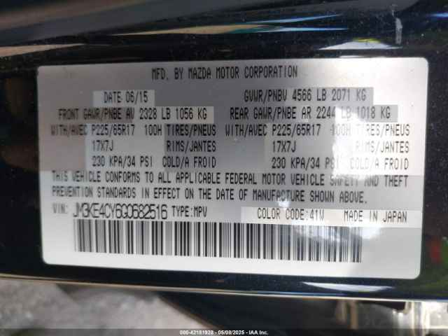 JM3KE4CY6G0682516 Mazda Cx-5 Touring