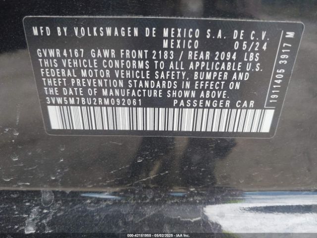 3VW5M7BU2RM092061 Volkswagen Jetta 1.5t S
