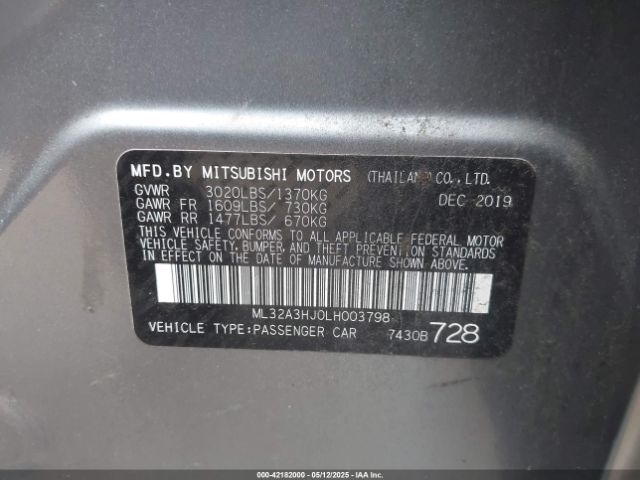 ML32A3HJ0LH003798 Mitsubishi MIRAGE ES