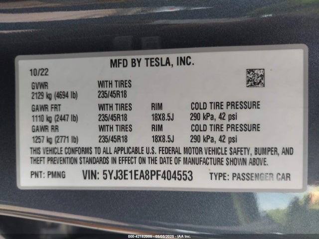 2023 TESLA MODEL 3 5YJ3E1EA8PF404553 Photo 8