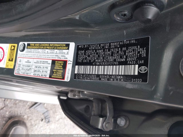 4T1BK1EB3EU121765 Toyota 2gr-fe