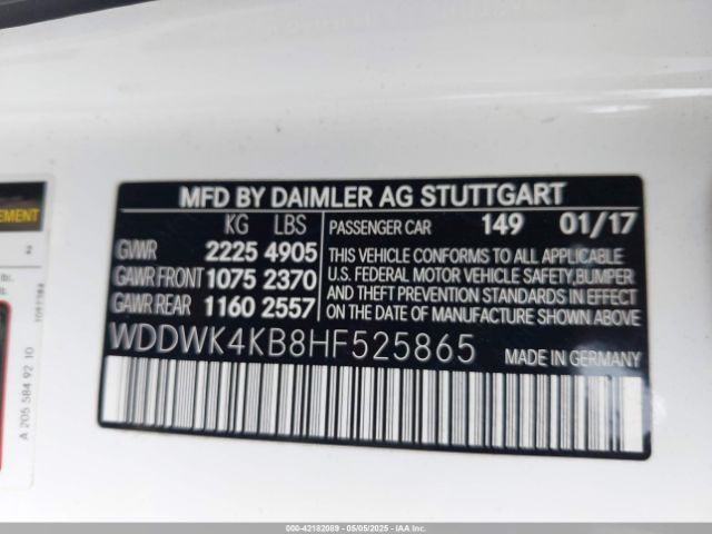 2017 MERCEDES-BENZ C 300 WDDWK4KB8HF525865 Photo 8