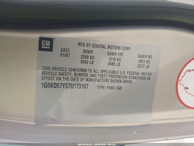 2007 CADILLAC DTS 1G6KD57Y57U173167 Photo 8
