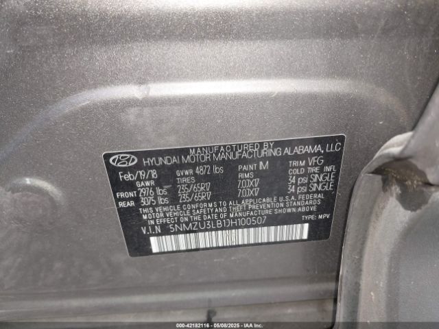 5NMZU3LB1JH100507 Hyundai Santa Fe Sport 2.4l