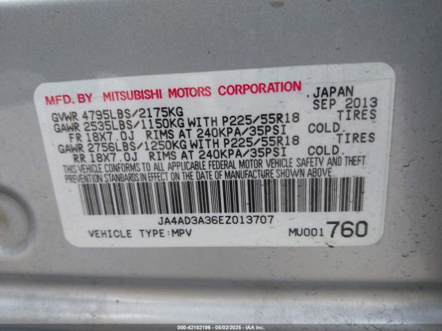 JA4AD3A36EZ013707 Mitsubishi Outlander Se