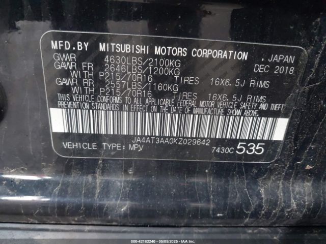 2019 MITSUBISHI ECLIPSE CROSS JA4AT3AA0KZ029642 Photo 8