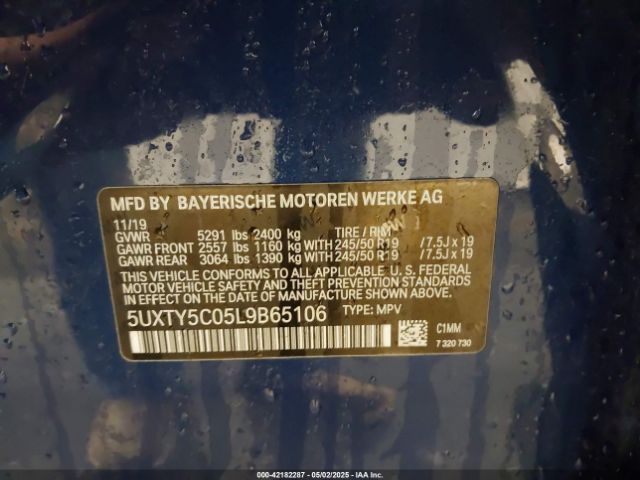 5UXTY5C05L9B65106 BMW X3 Xdrive30i