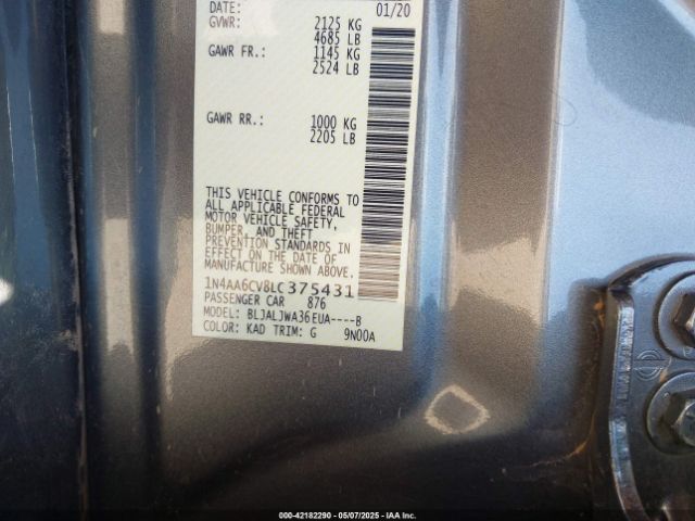 1N4AA6CV8LC375431 Nissan Maxima Sv Xtronic Cvt