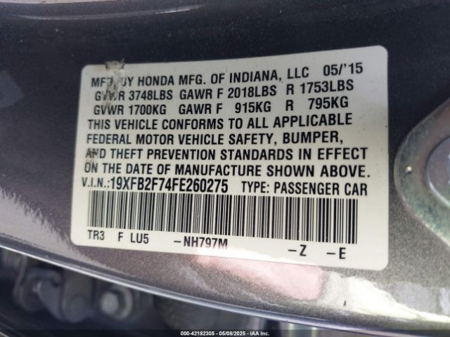 19XFB2F74FE260275 Honda CIVIC SE