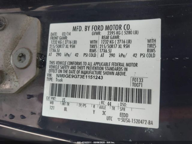 NM0GE9G73E1151243 Ford Transit Connect Titanium
