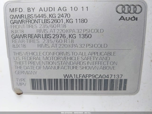 2012 AUDI Q5 WA1LFAFP9CA047137 Photo 8