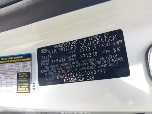 KNAE15LA2L6080727 KIA Stinger Gt-line