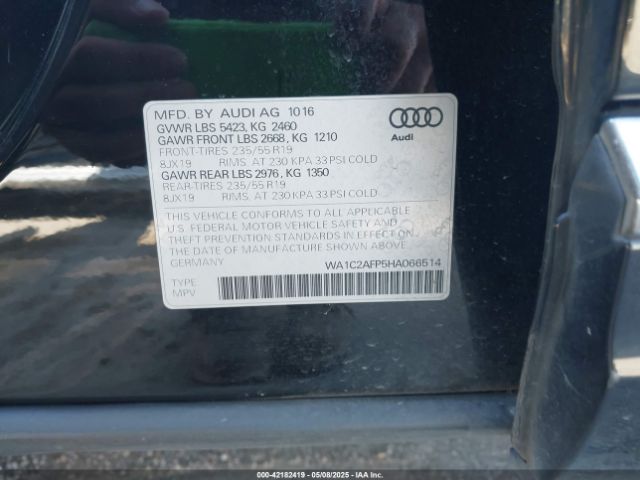 WA1C2AFP5HA066514 Audi Q5 2.0t Premium