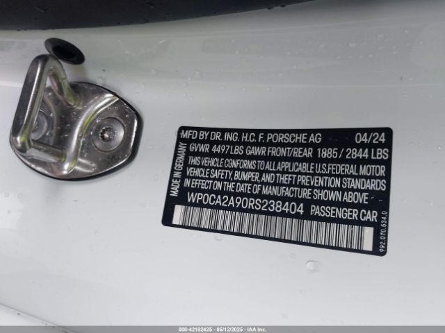 WP0CA2A90RS238404 Porsche 911