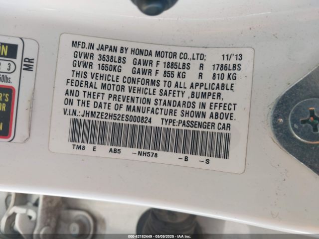 JHMZE2H52ES000824 Honda Insight Lx