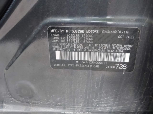 ML32AUHJXRH005430 Mitsubishi MIRAGE ES