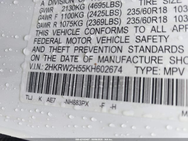 2HKRW2H55KH602674 Honda CR-V EX