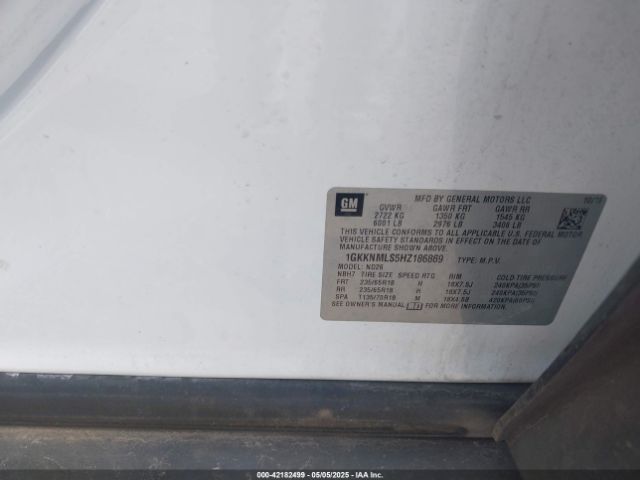 2017 GMC ACADIA 1GKKNMLS5HZ186869 Photo 8