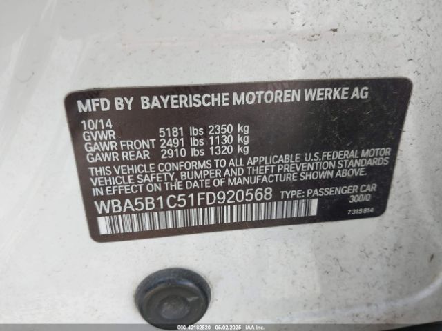 WBA5B1C51FD920568 BMW 535i