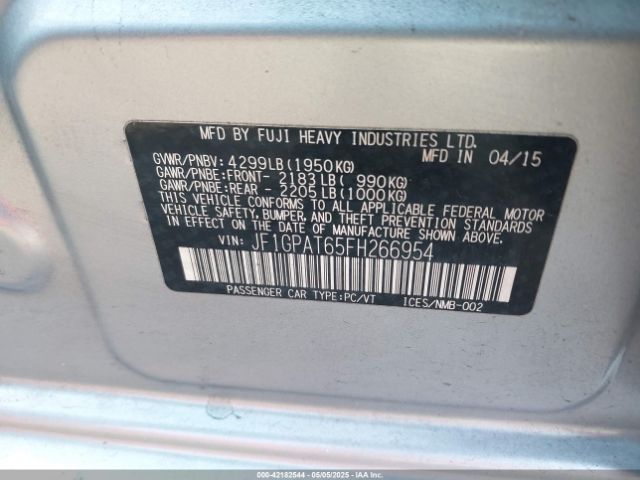 JF1GPAT65FH266954 Subaru Impreza 2.0i Sport Premium