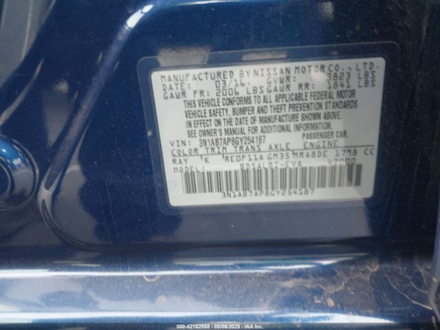 3N1AB7AP8GY254187 Nissan SENTRA S