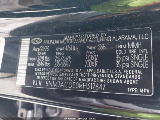 2024 HYUNDAI TUCSON 5NMJACDE0RH312647 Photo 8