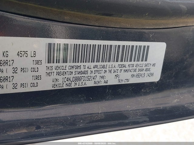 1C4NJDBB6FD152147 Jeep Compass Sport